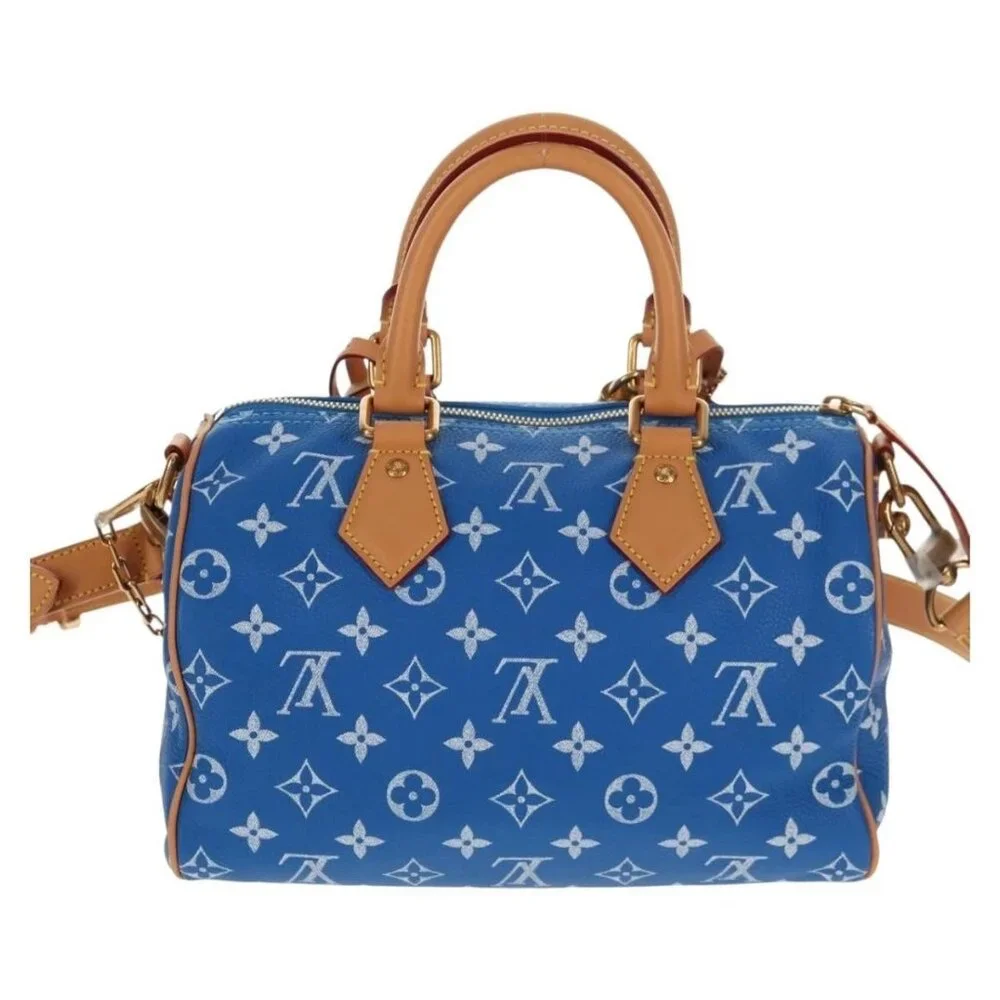 LOUIS VUITTON Monogram Speedy P9 Bandouliere 25 Bag Blue M24424 LV Auth 139046SM - Picture 3 of 15